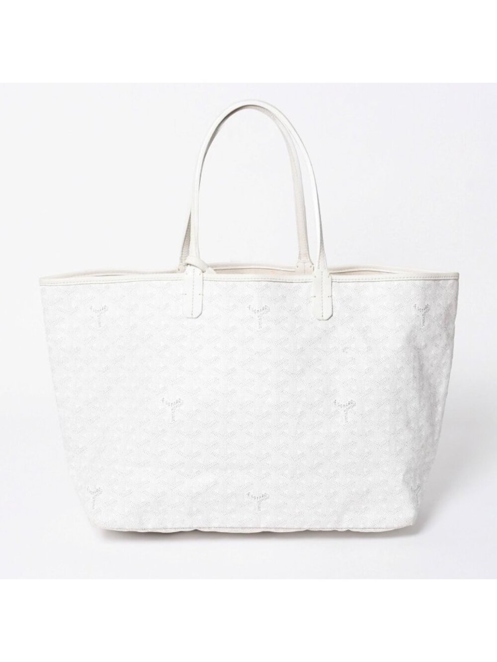 Goyard Saint Louis PM Tote Bag White Leather